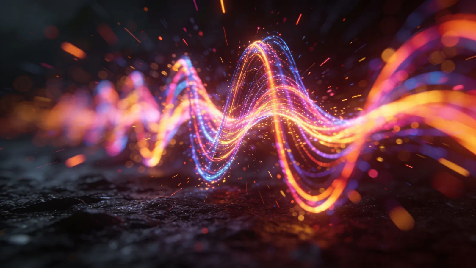 Bouncing vivid waveform bursting with colorful energy