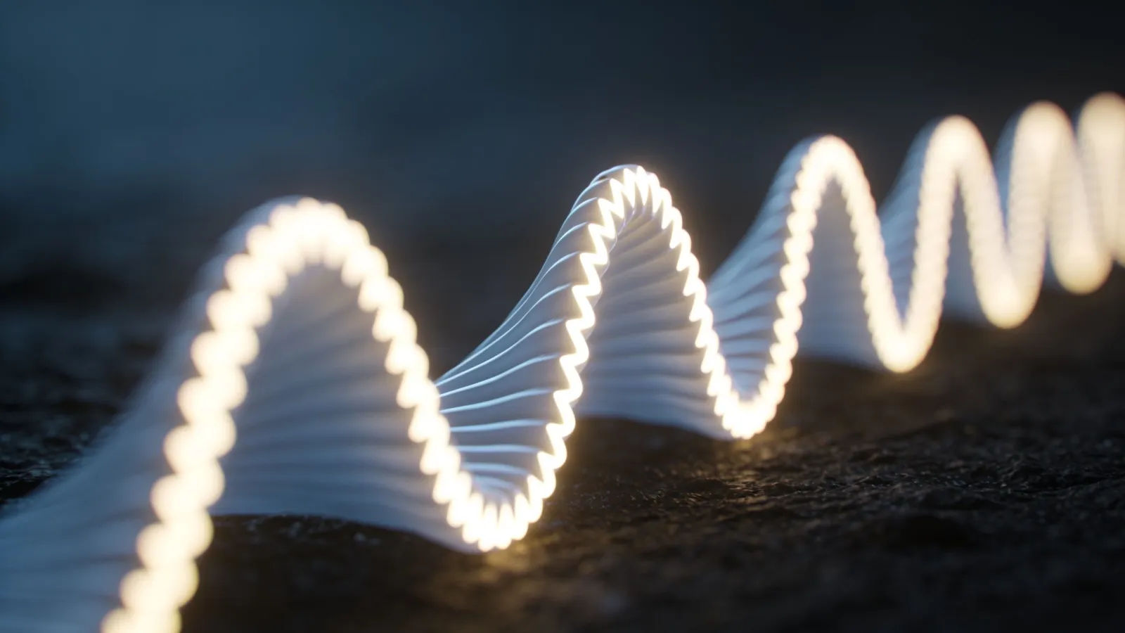 Clean steady glowing waveform with crisp ridges