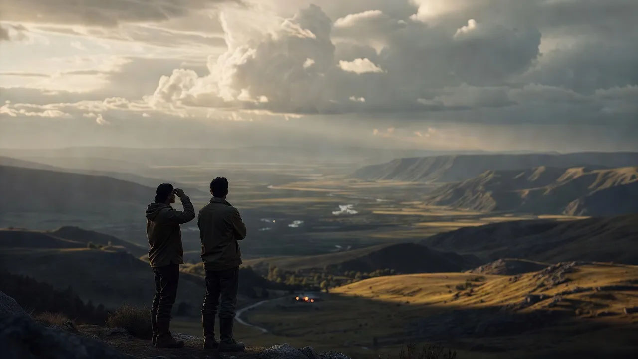 Wide cinematic landscape shot from a documentary