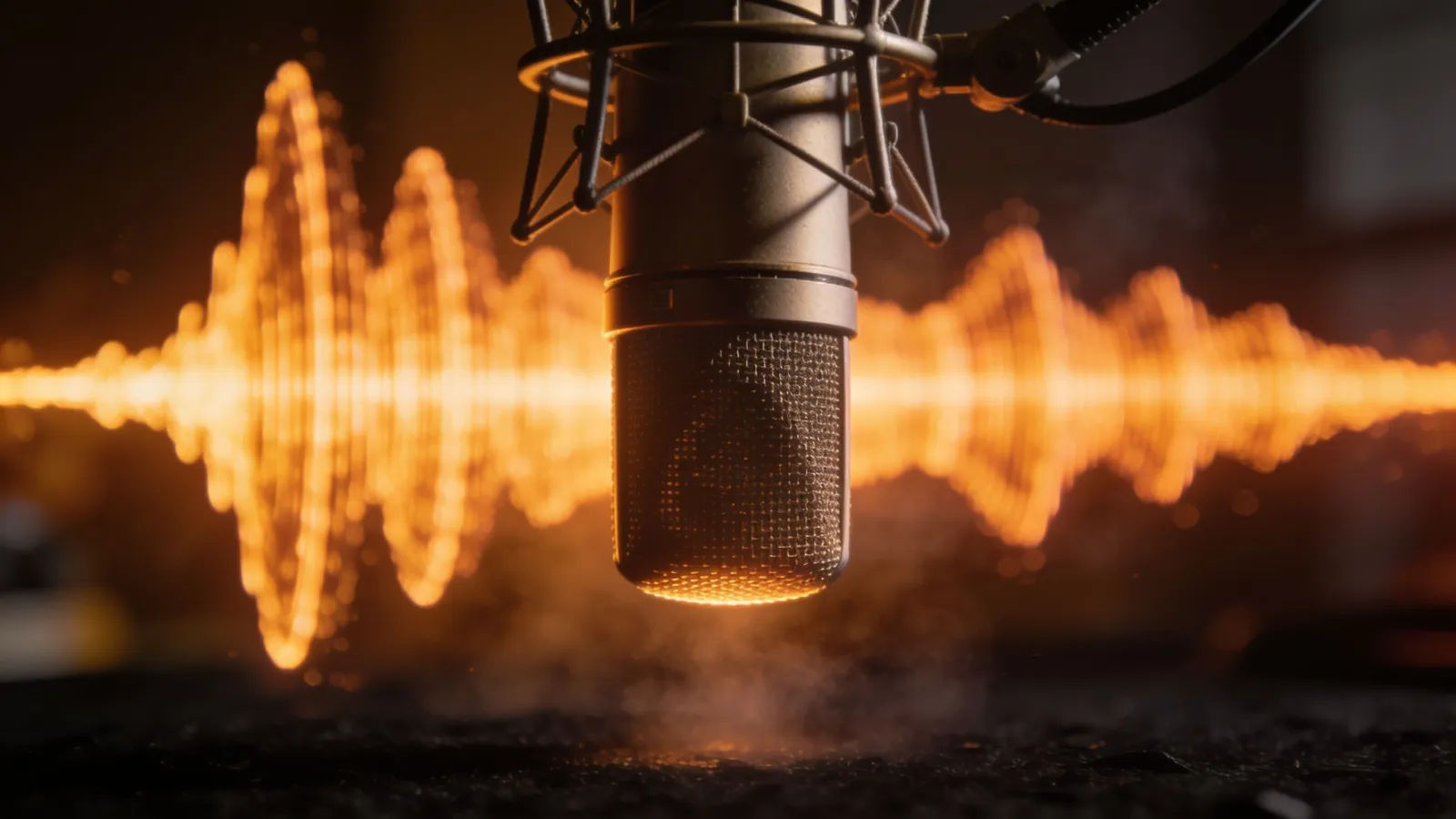 Deep low-frequency waveform from studio microphone