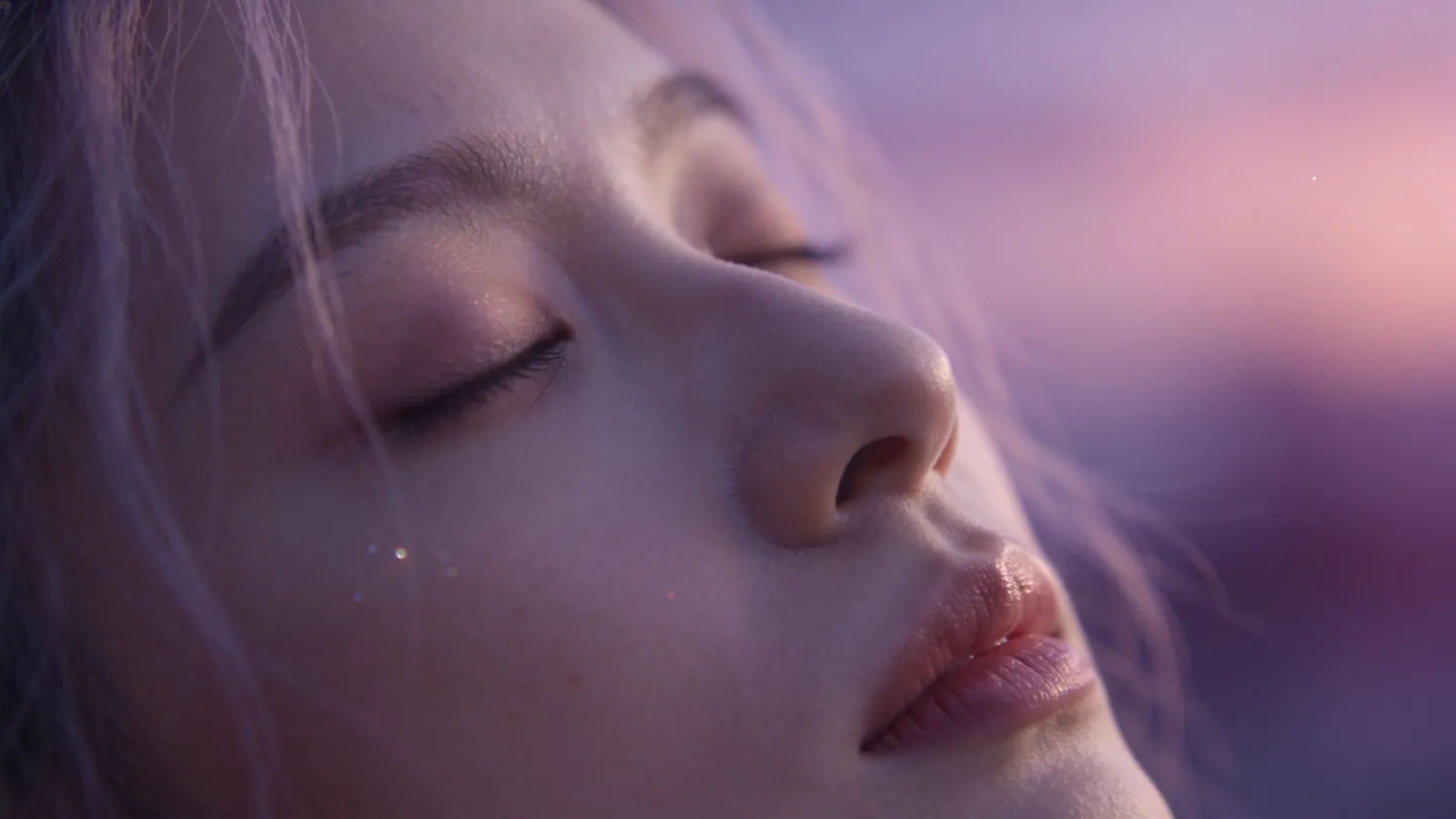 Dreamy serene narrator with eyes gently closed