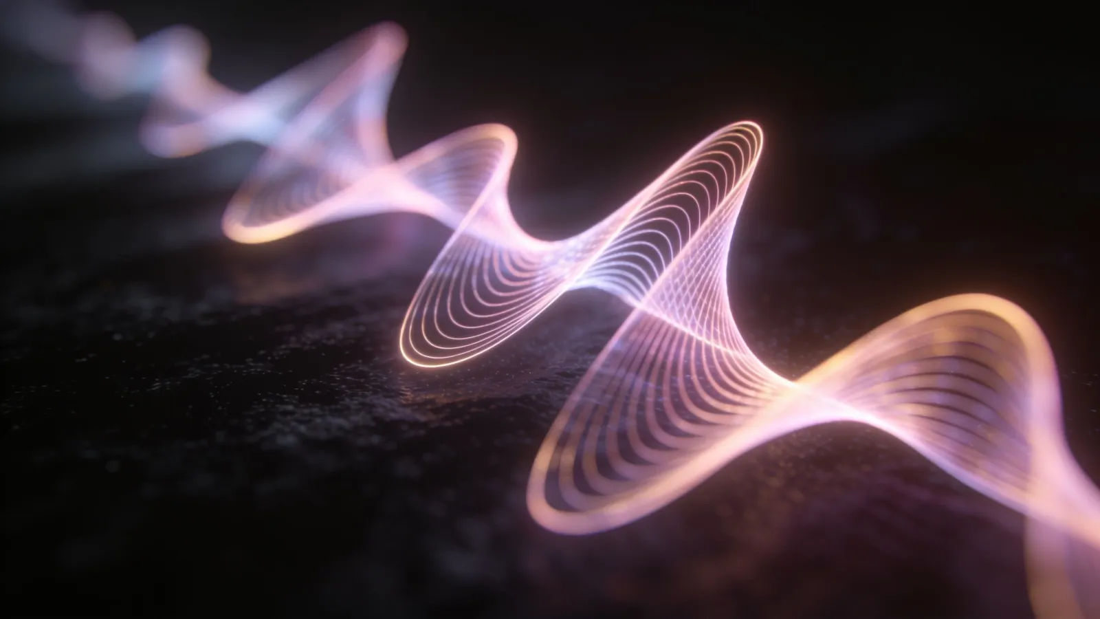 Delicate luminous waveform rippling like a melody
