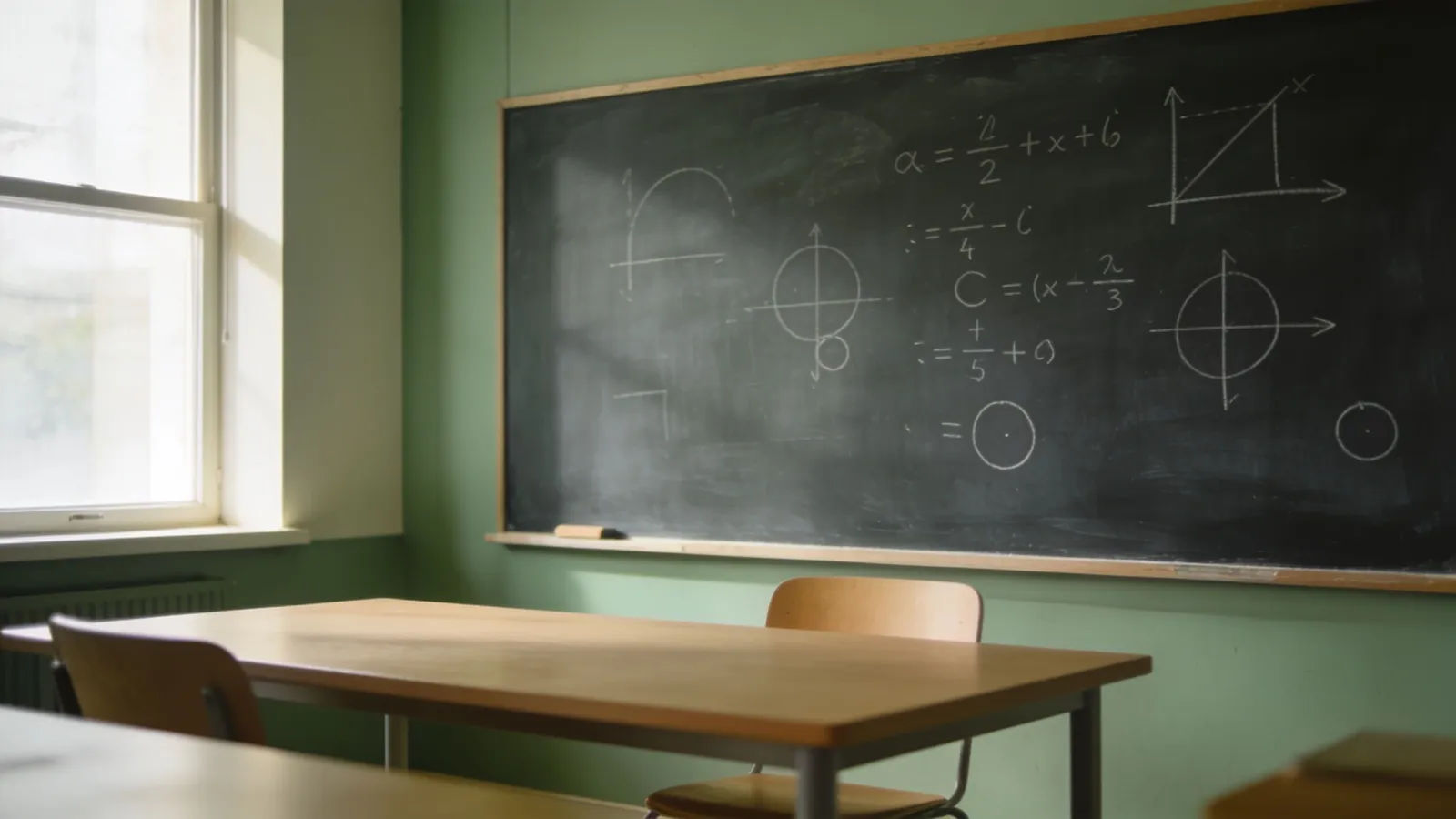 E-learning studio chalkboard with abstract marks