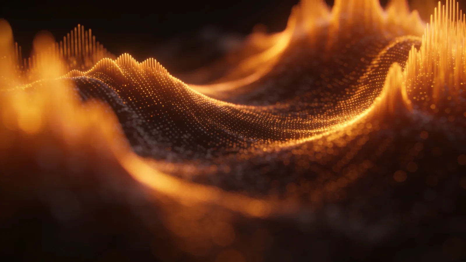 Soft rounded warm waveform with cozy amber glow