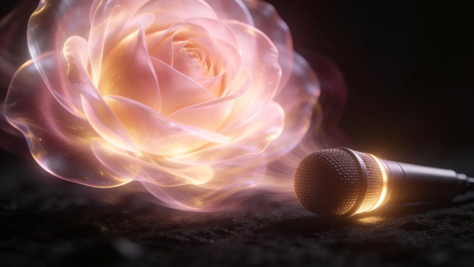 Soft rose waveform drifting by microphone