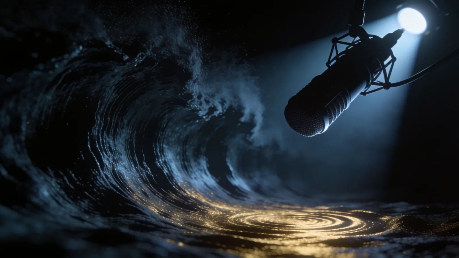 Massive rolling waveform and broadcast microphone