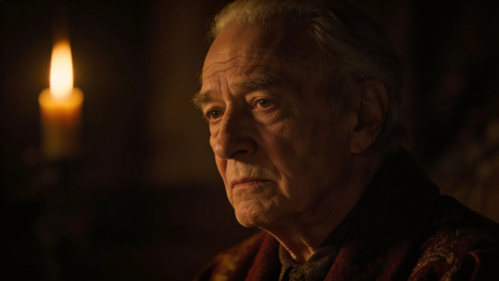 Dignified elder with solemn contemplative expression