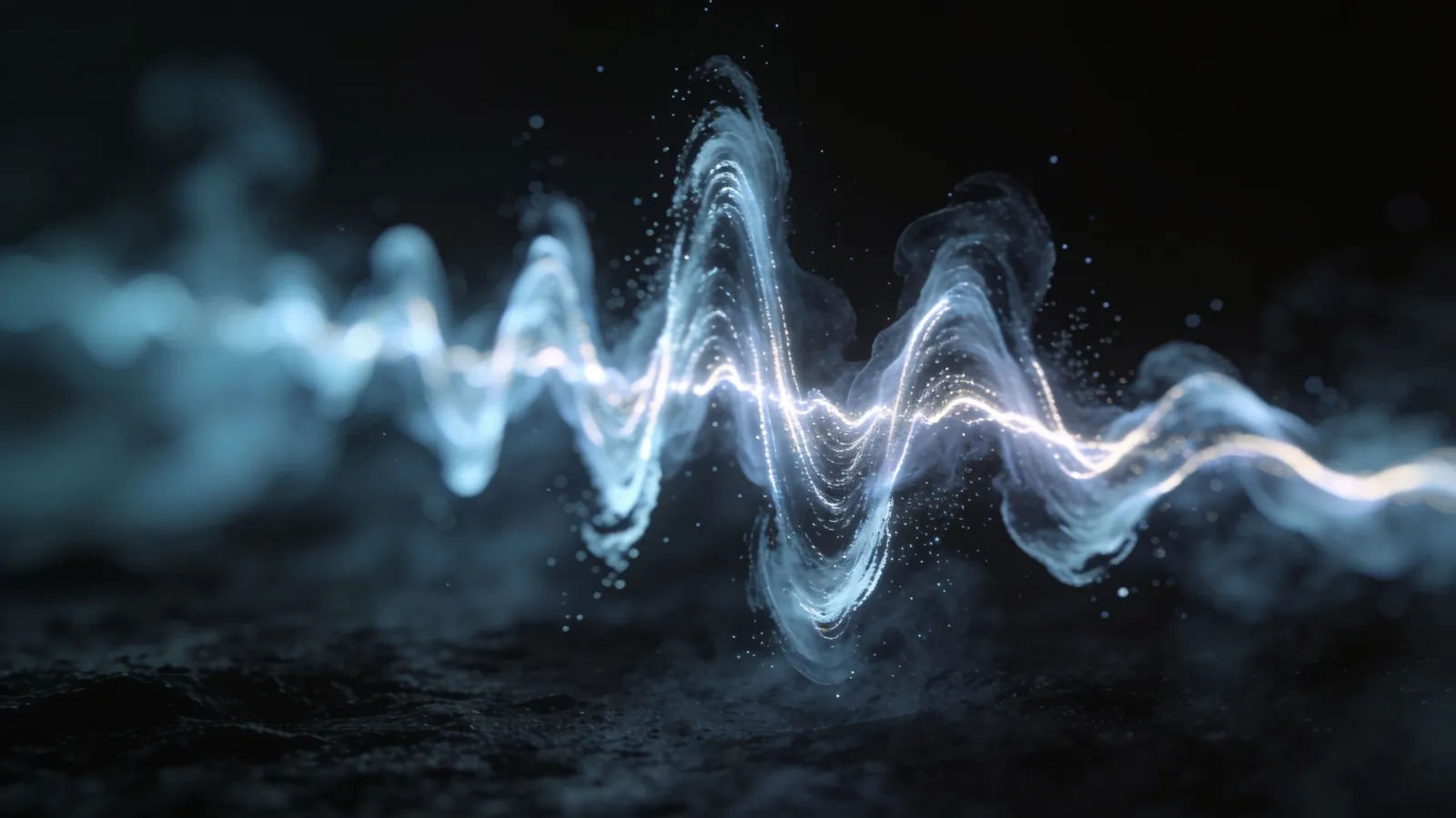 Ink-wash brushstroke soundwave macro close-up