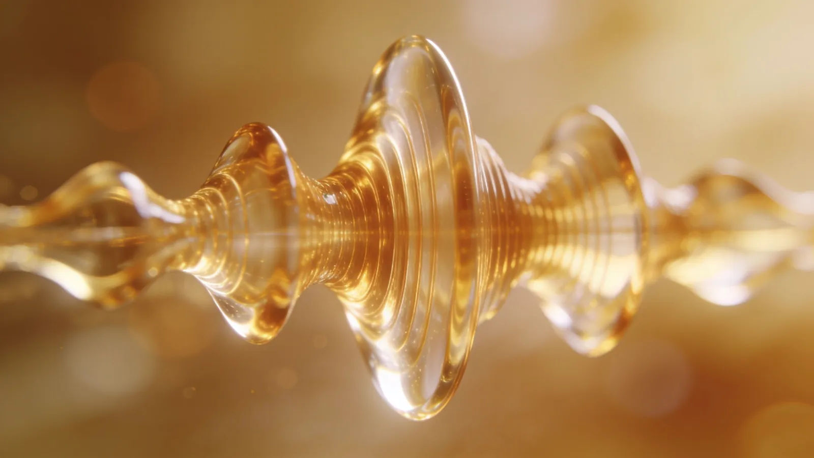 Smooth flowing waveform in warm golden light