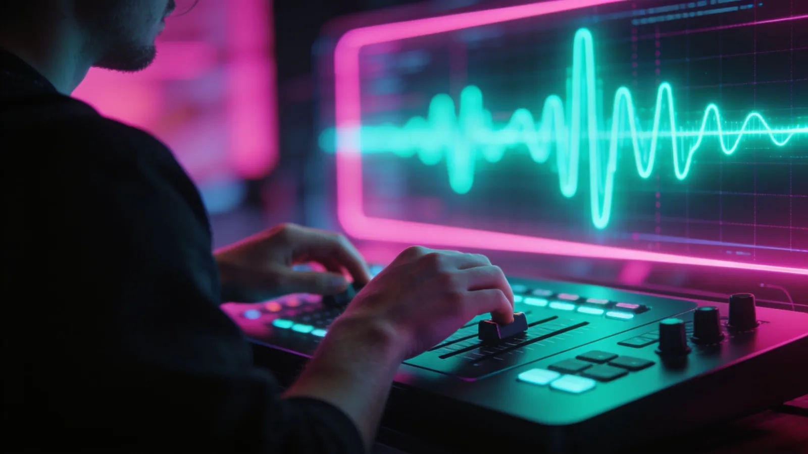 Hands on a sleek control surface