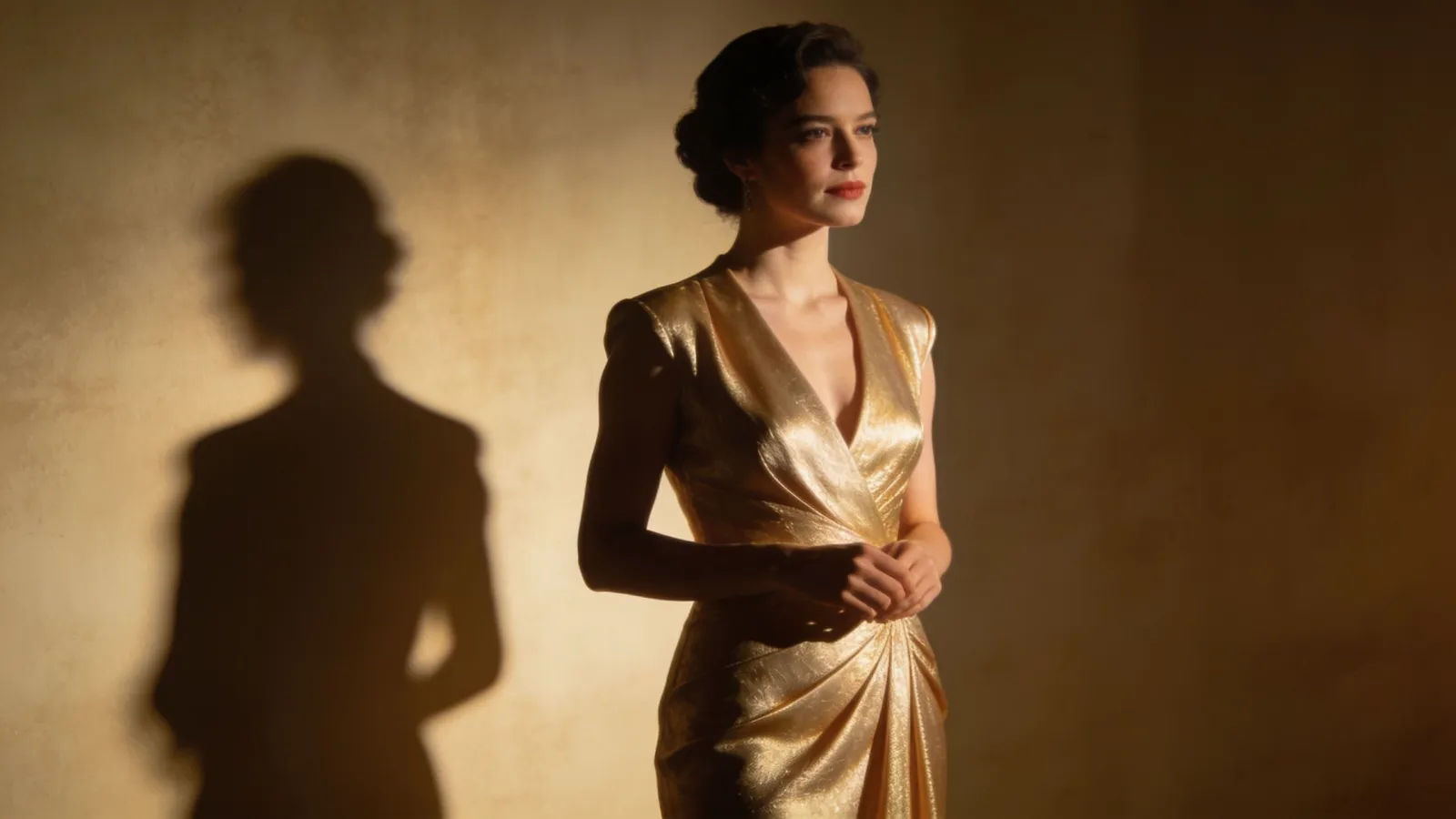 Refined elegant presenter, poised portrait