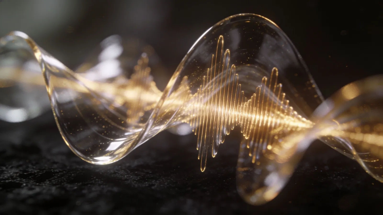Silky velvety audio waveform in gold