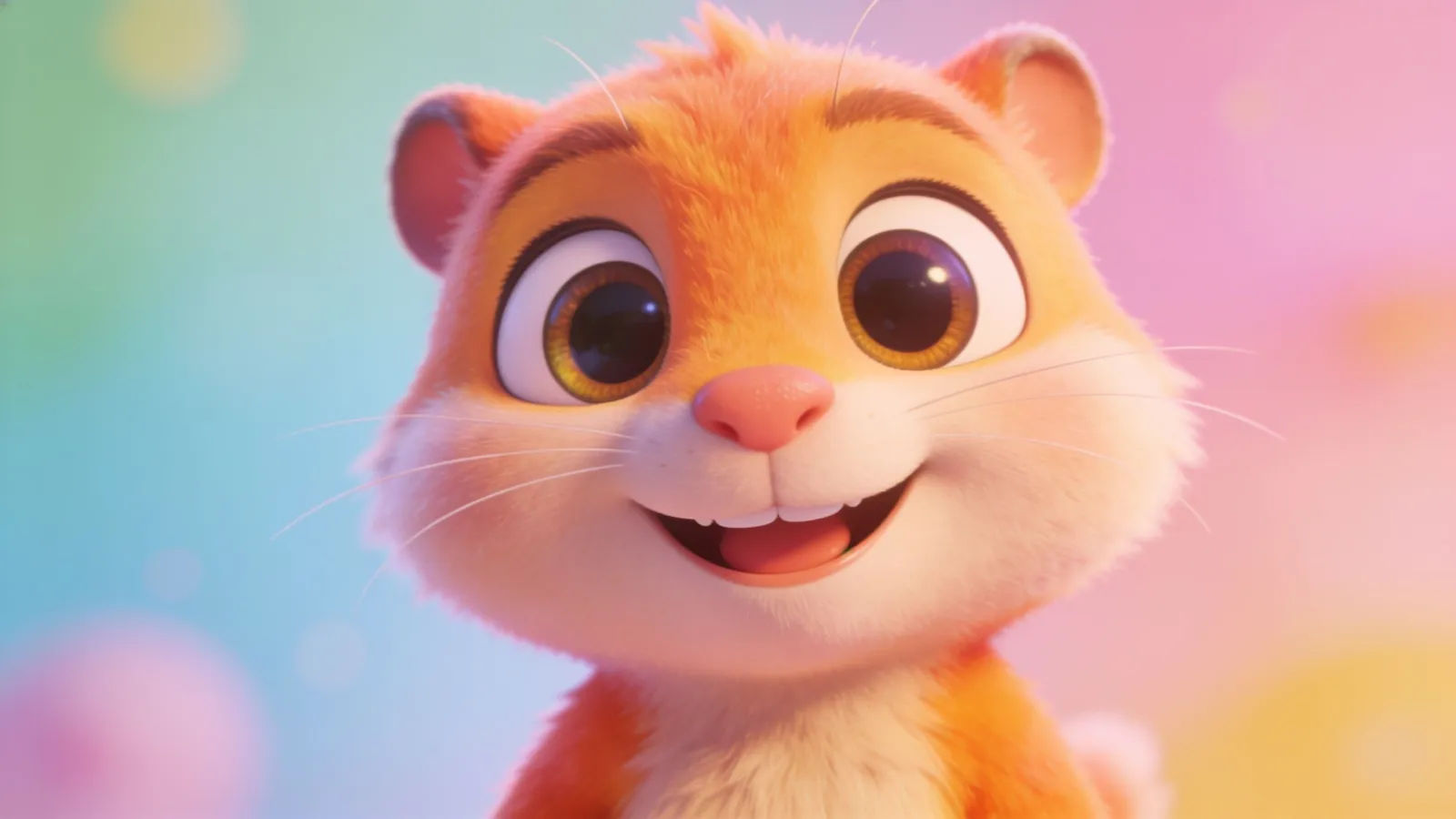 Bright cheerful cartoon critter character with big eyes