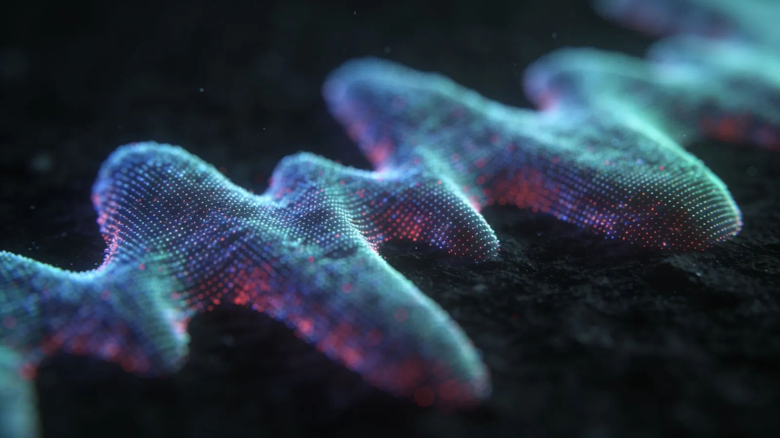 Warped irregular glowing waveform