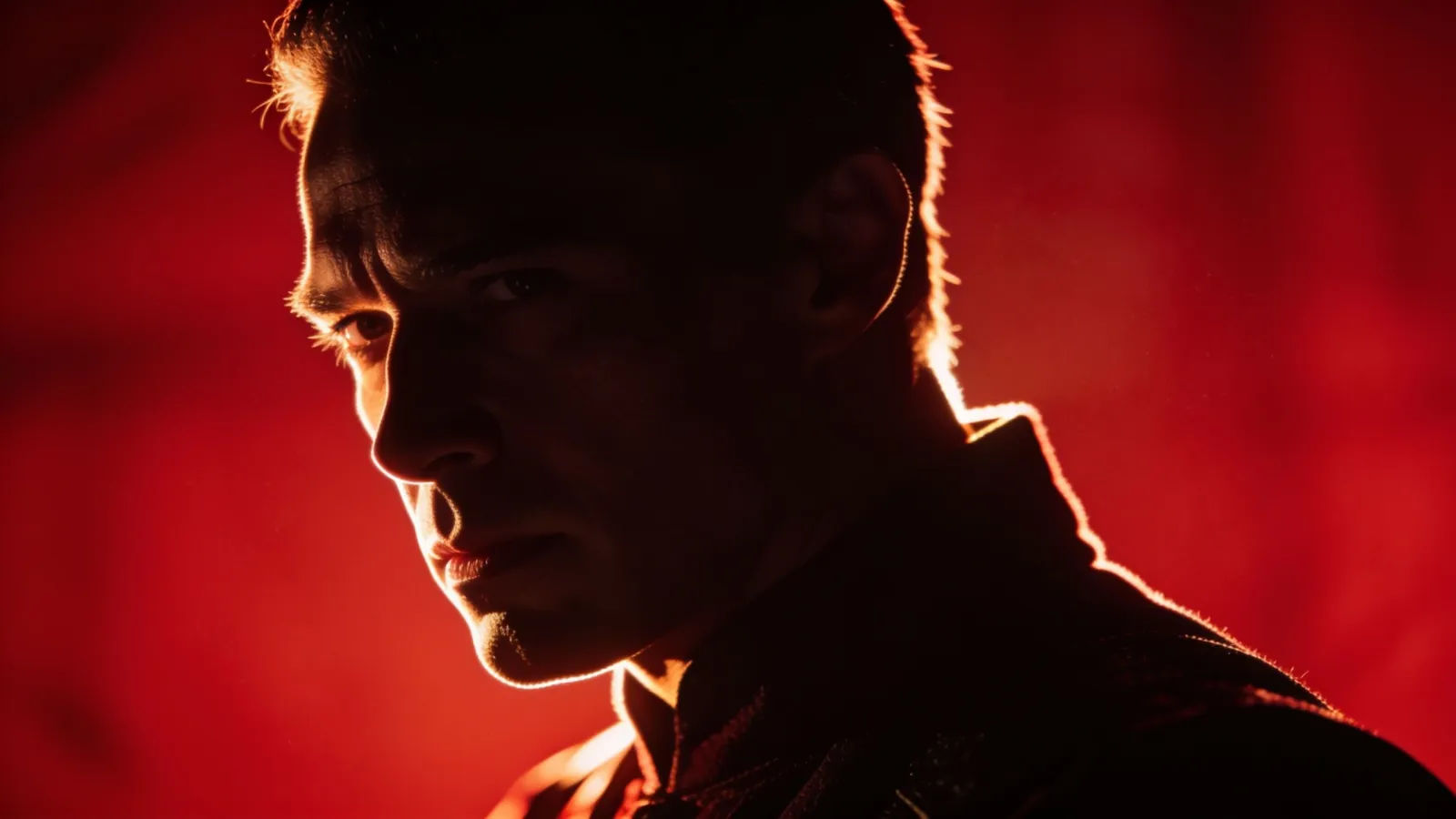 Commanding powerful figure with dramatic rim lighting