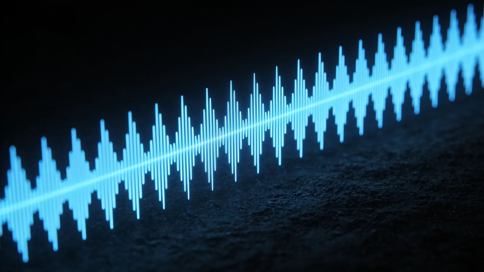 Precise orderly blue audio waveform