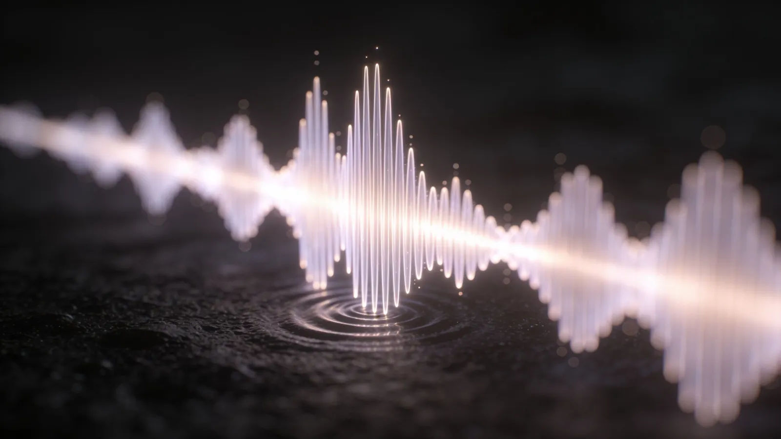Faint delicate glowing waveform