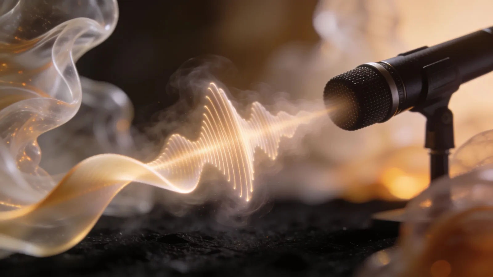 Soft wavering waveform drifting from microphone