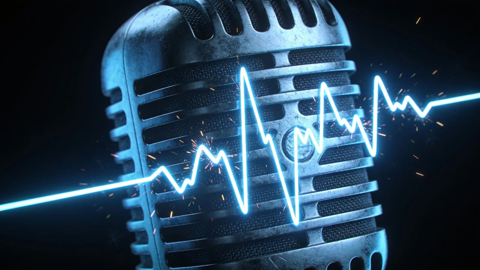 Rugged metal microphone with a jagged waveform
