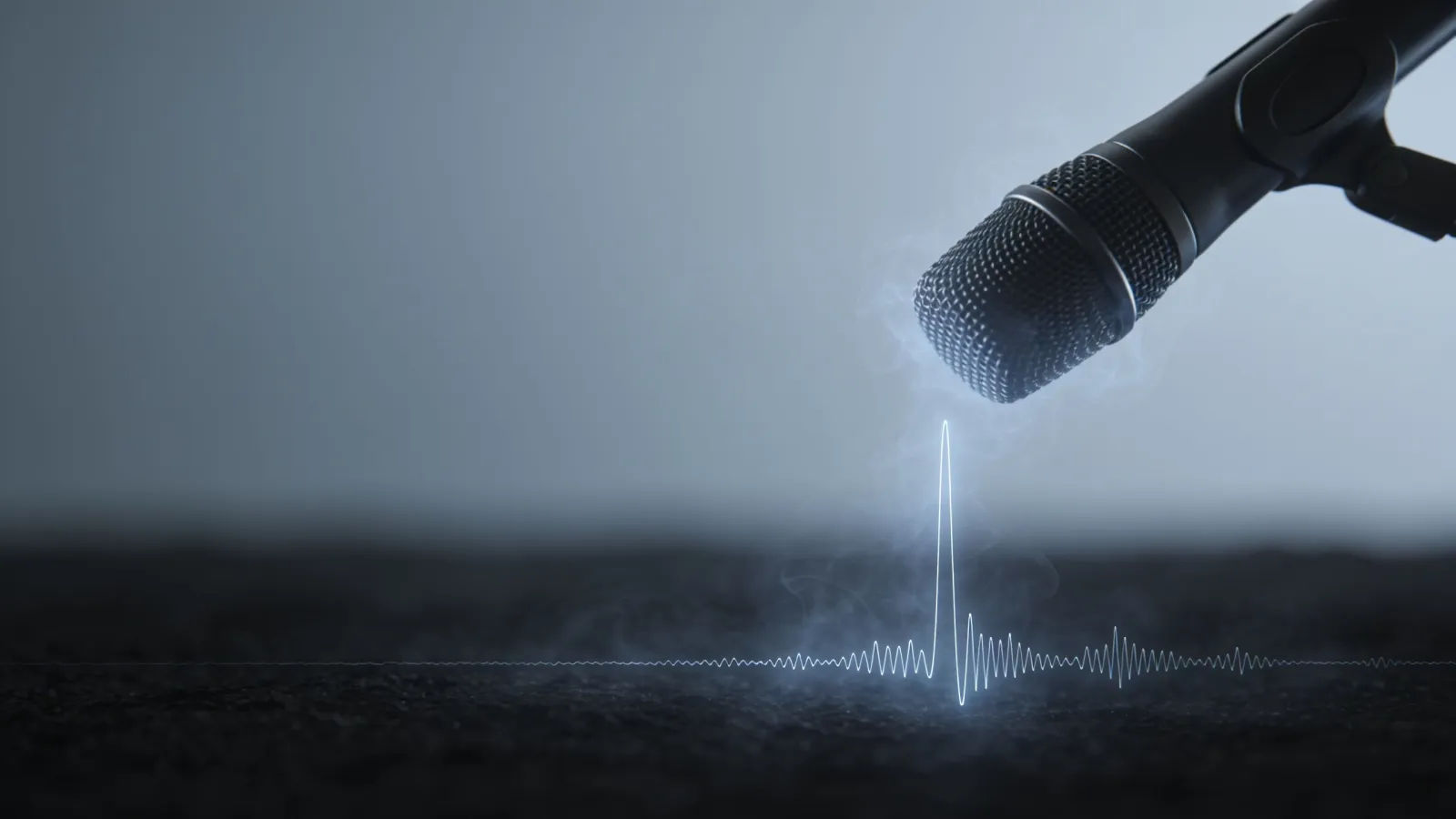 Slender restrained waveform from studio microphone