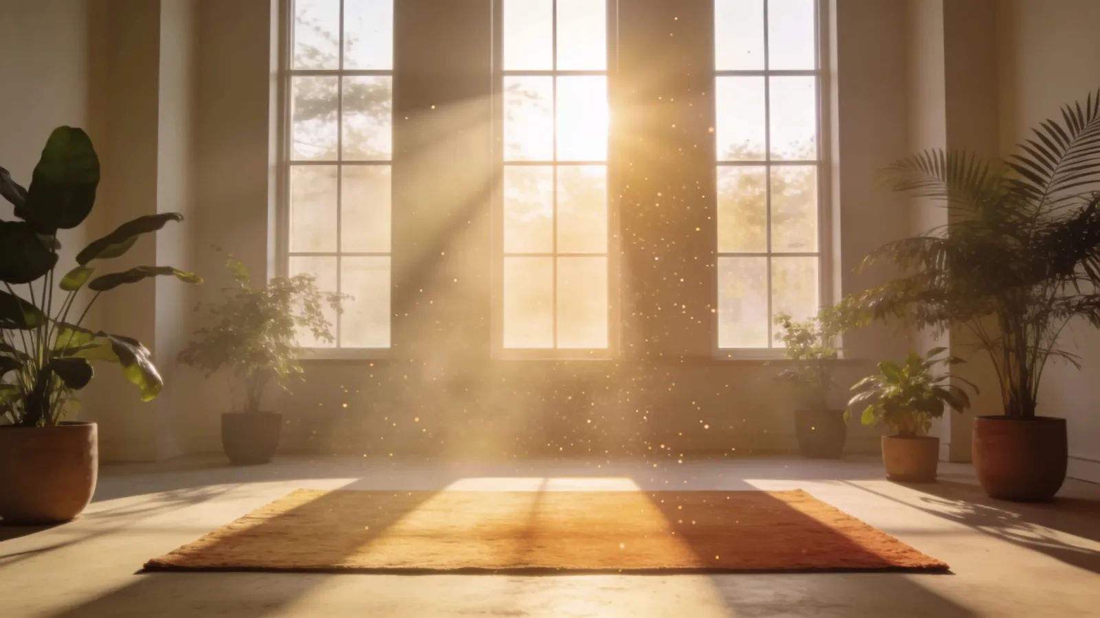 Serene wellness studio at sunrise