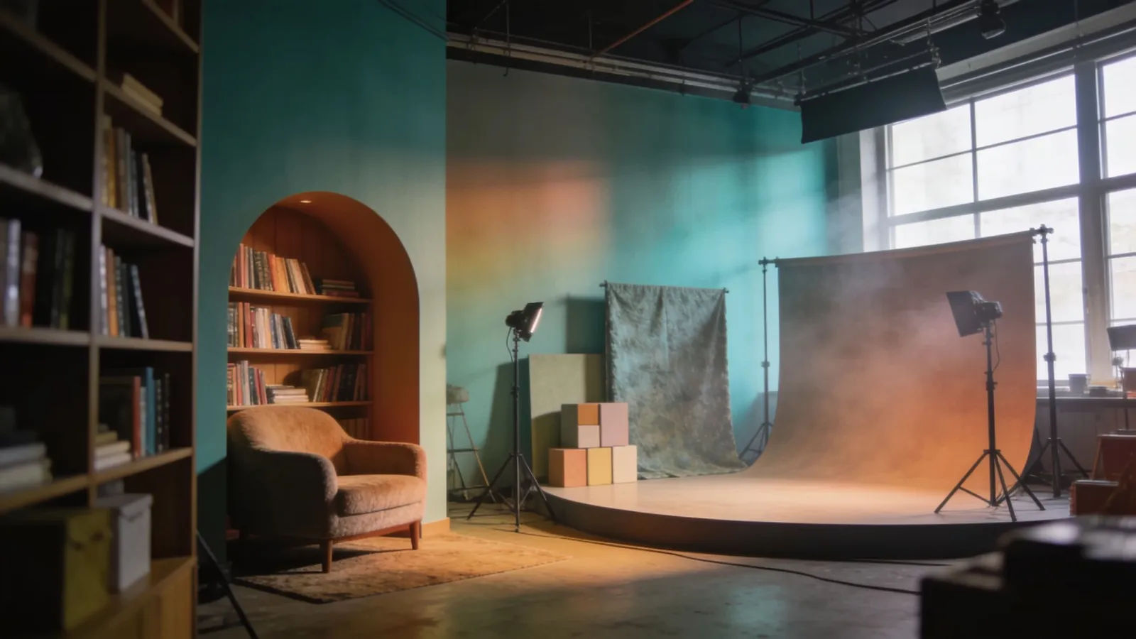 Layered creative studio space suggesting many genres