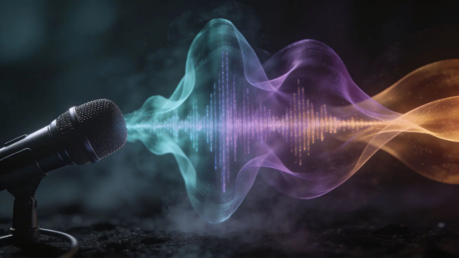 Shifting multi-colored waveform from microphone