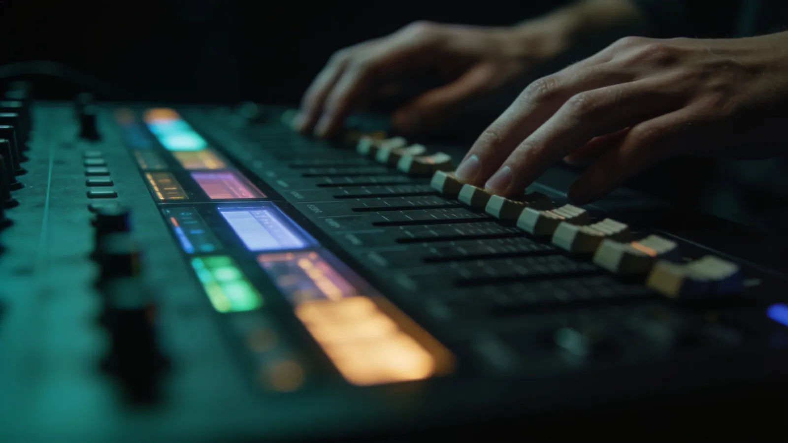 Hands on console with multi-color audio UI