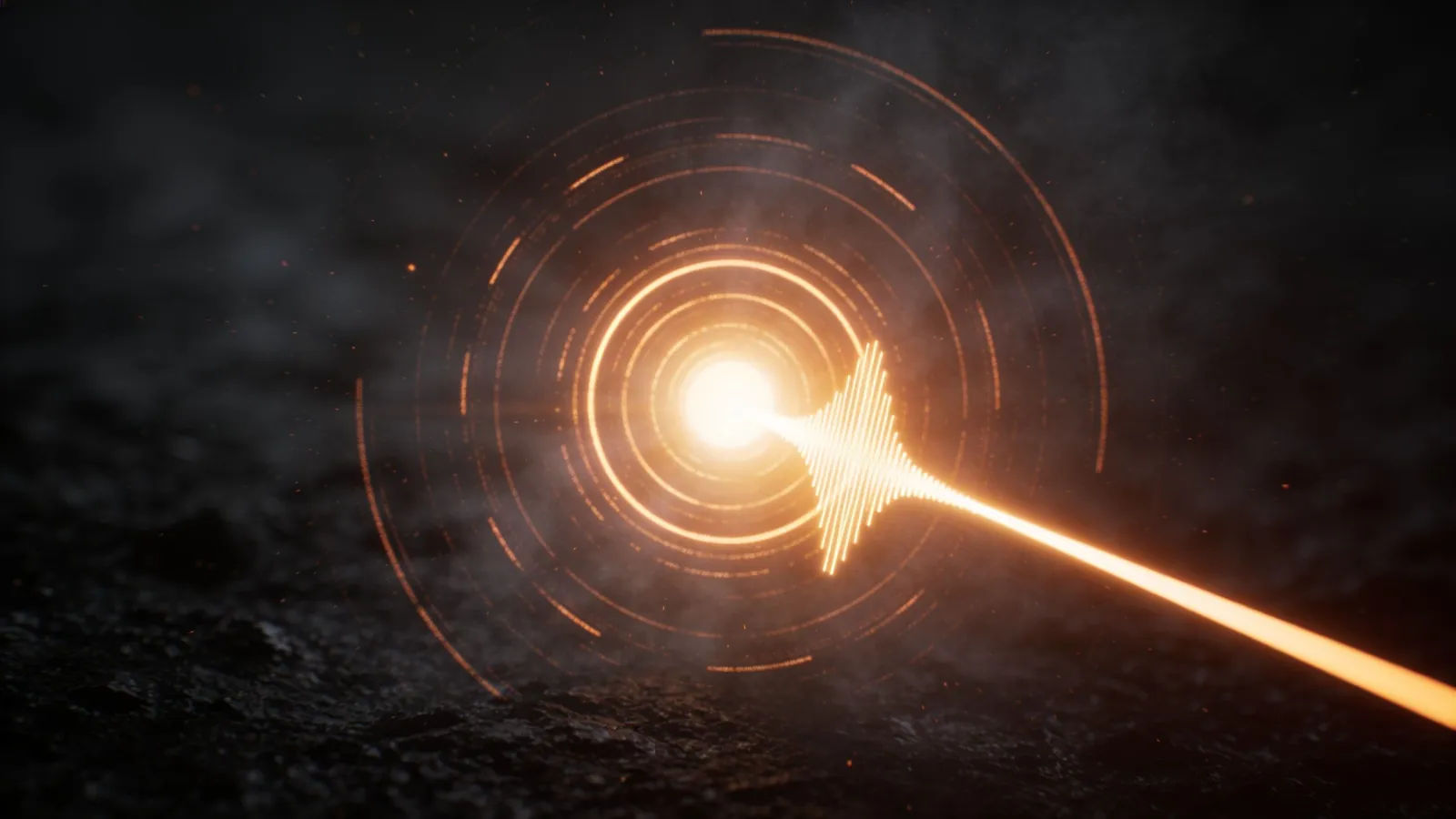 Urgent alert signal radiating glowing pulse rings