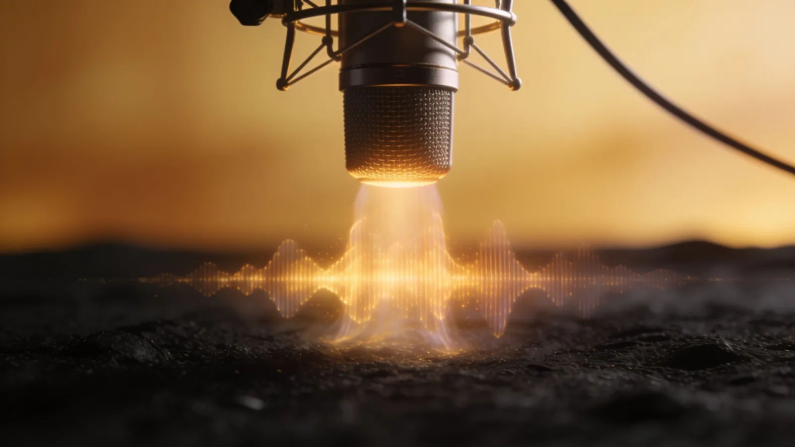 Gentle warm waveform from studio microphone
