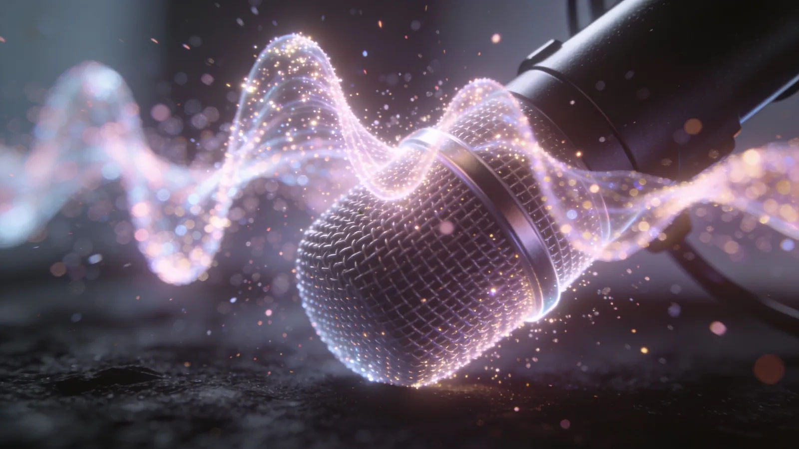Sparkling waveform scattering into particles over a microphone