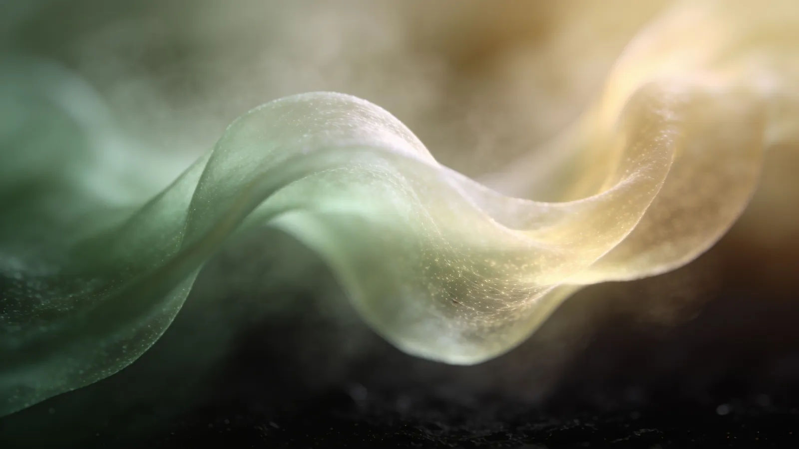 Soft glowing waveform floating in warm calm haze