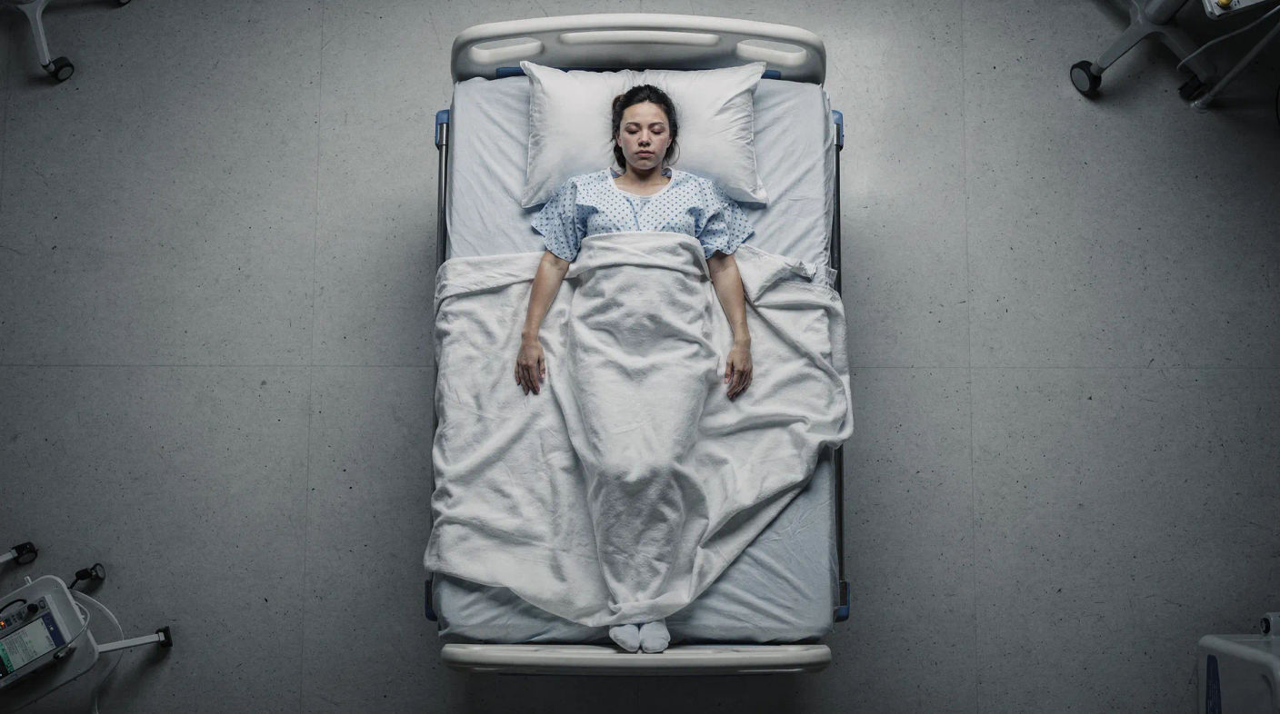 Plano picado: La cama del hospital