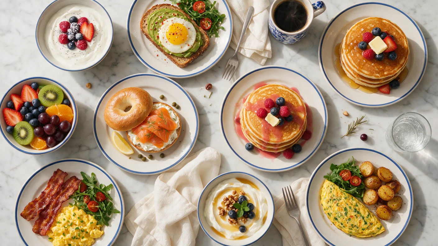 Plano cenital: El desayuno flat-lay