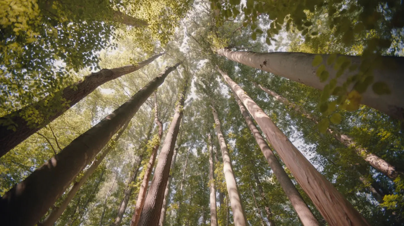 Vista de gusano: El techo del bosque