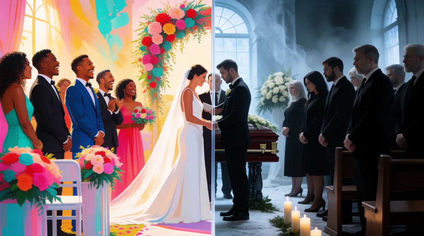 Montaje paralelo: La boda y el velorio