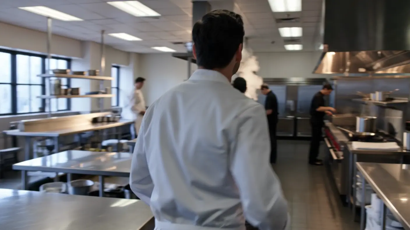 Toma en steadicam: La cocina llena