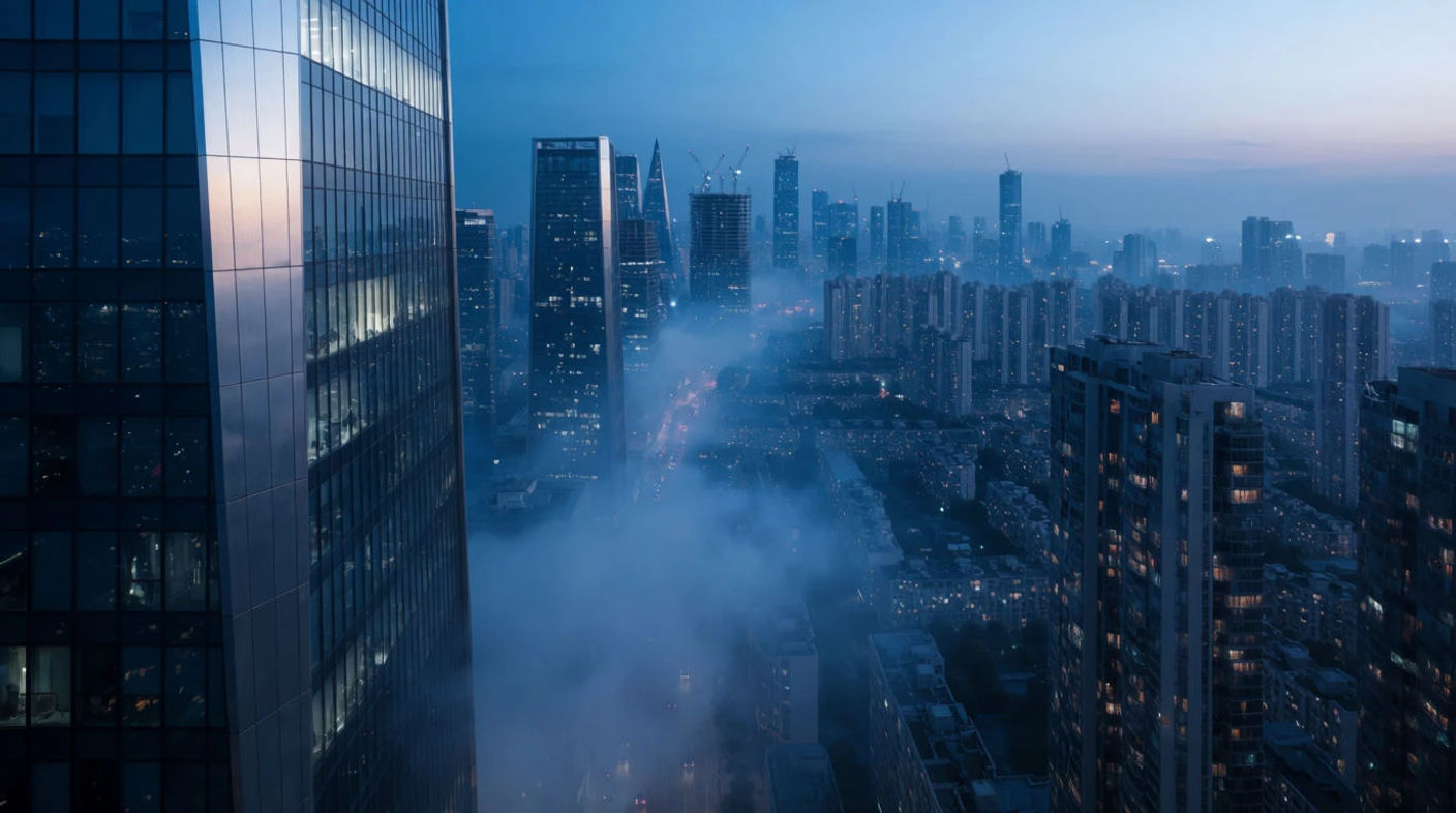 Drone shot: City Skyline Reveal