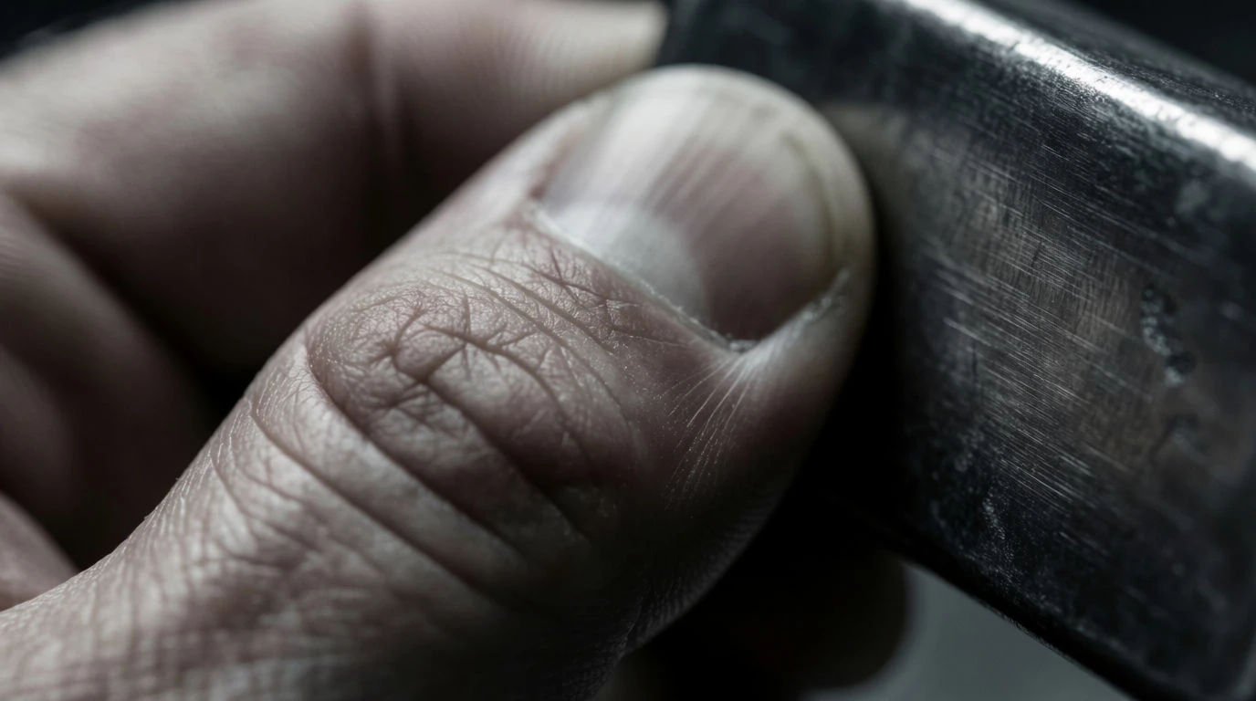 Extreme close-up shot: The Trigger Finger