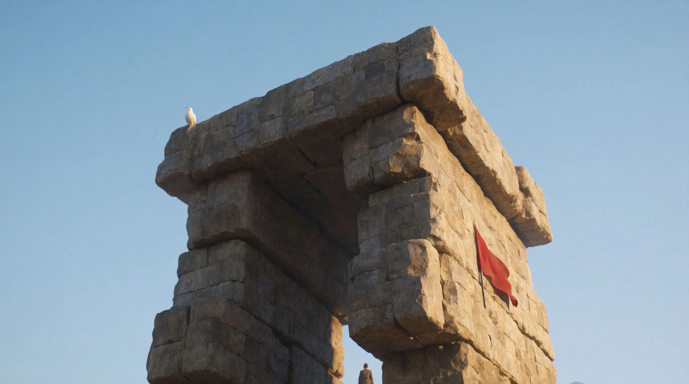 Low angle shot: Monument Against Sky