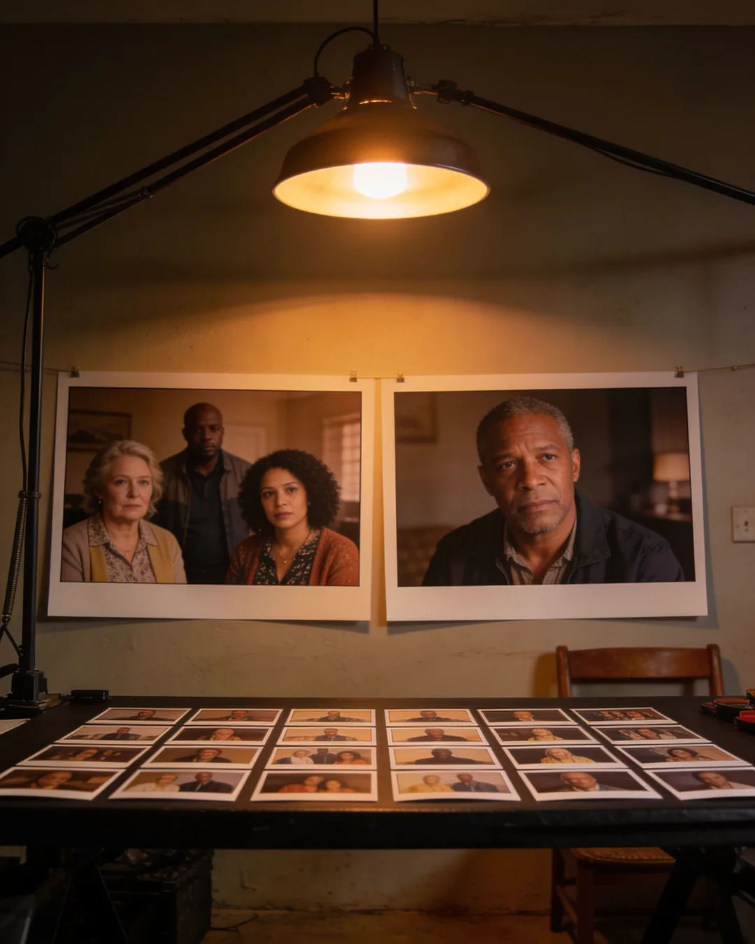 Storyboard cards of an Afrikaner South African family drama laid out on a production table