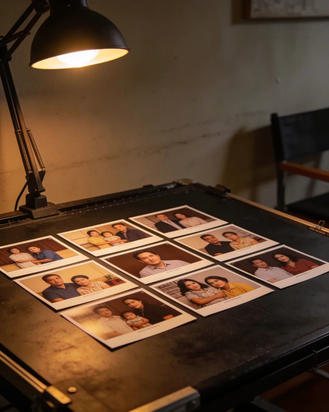 Storyboard cards of a Filipino family drama laid out on a production table