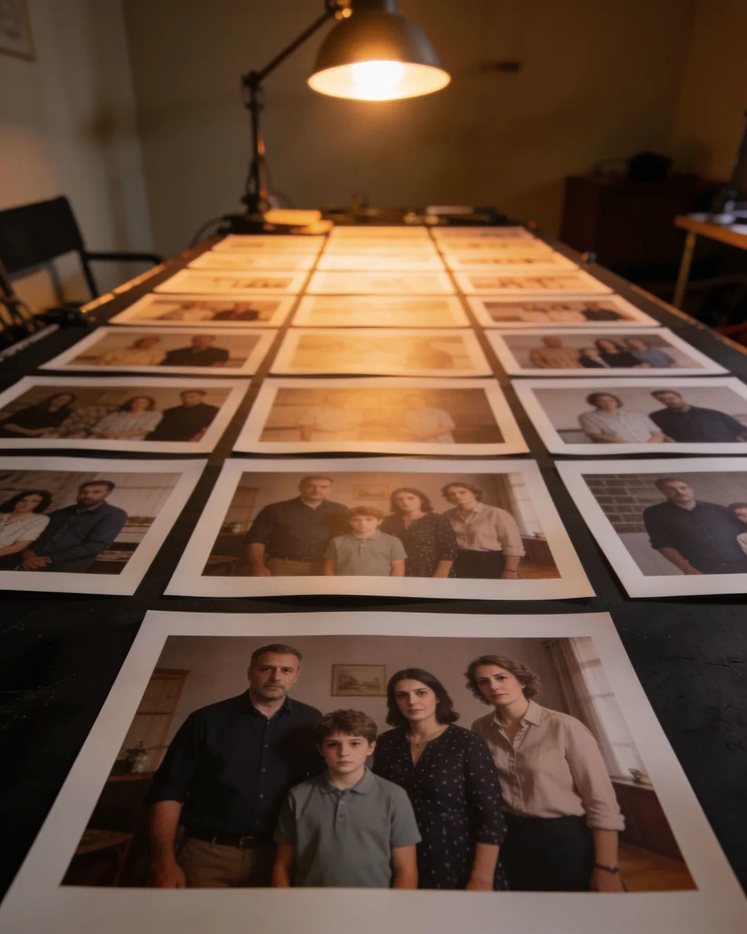 Storyboard cards of a Croatian family drama laid out on a production table