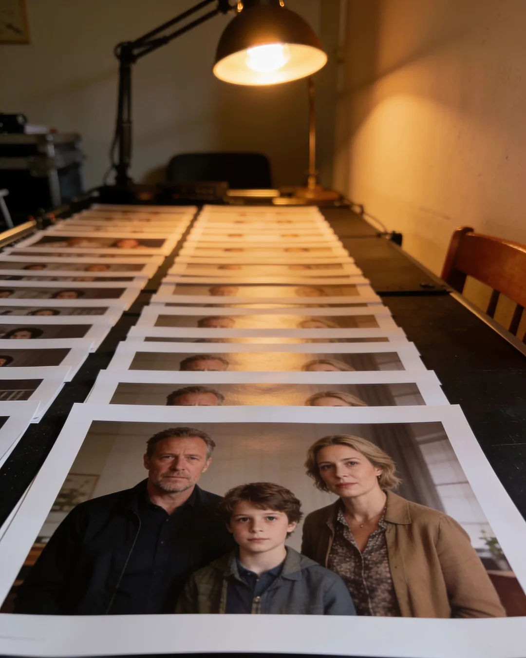 Storyboard cards of a Dutch family drama laid out on a production table