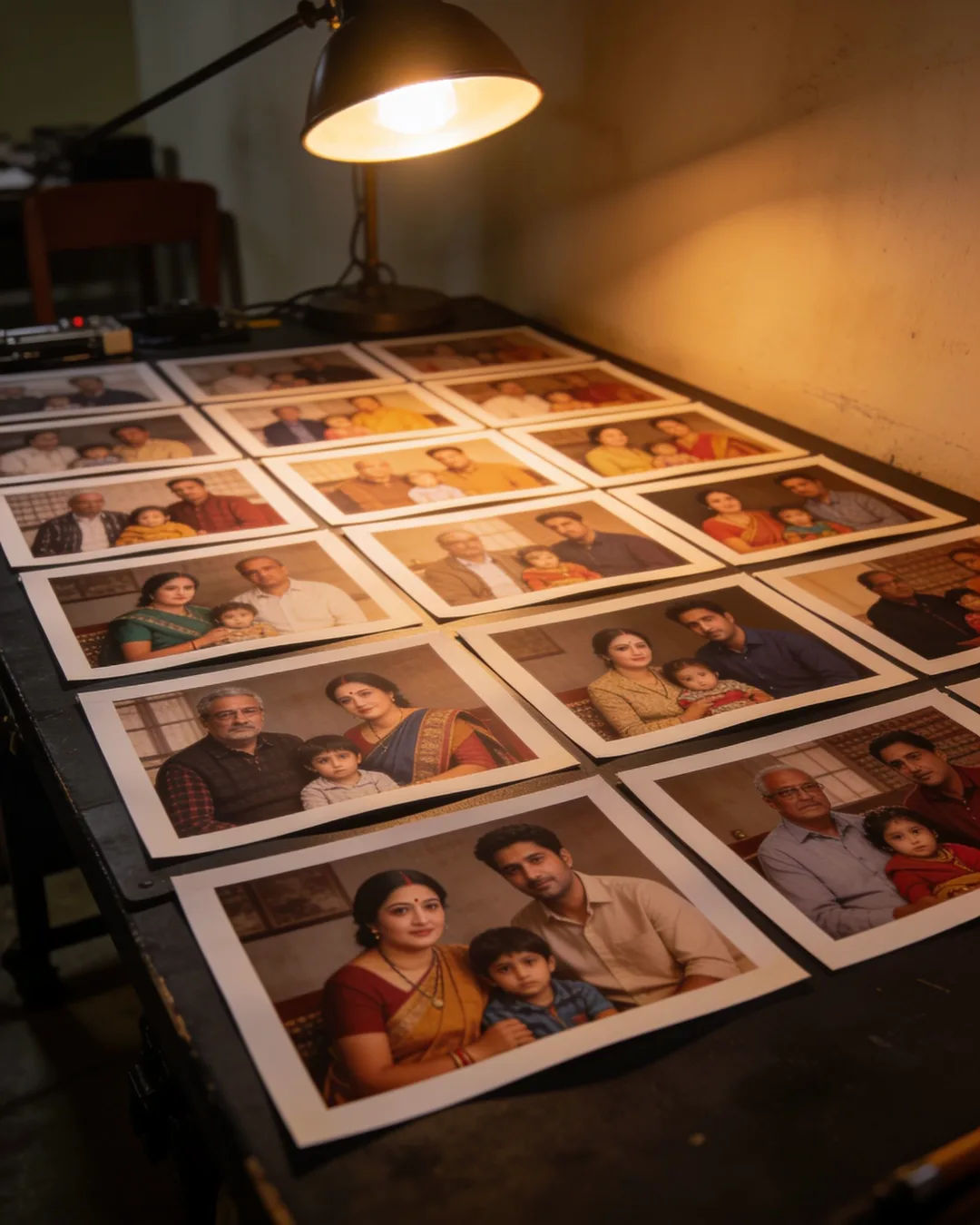 Storyboard cards of a Nepali family drama laid out on a production table