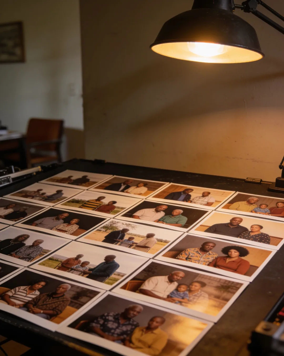 Storyboard cards of a South African family drama laid out on a production table