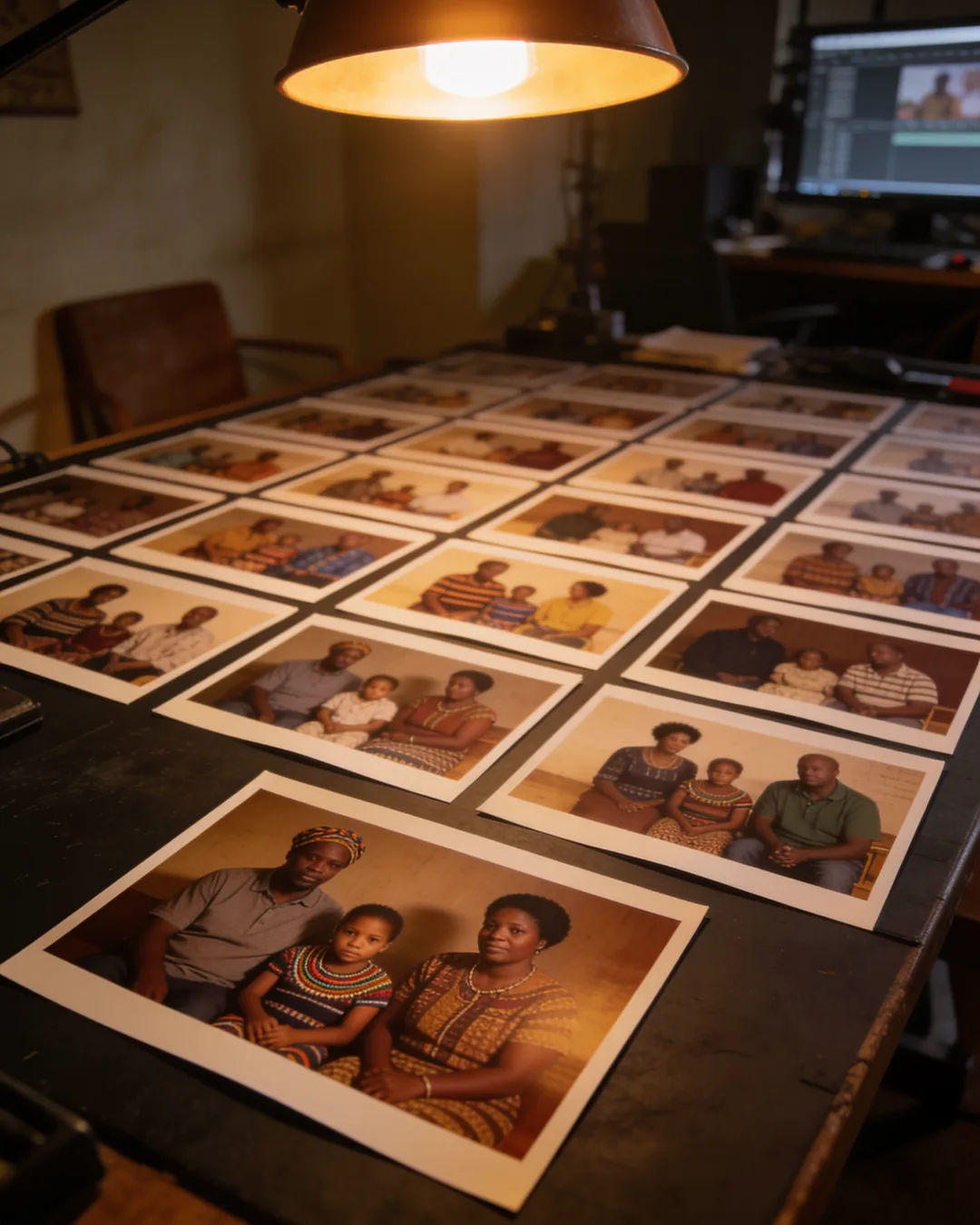 Storyboard cards of a Swazi family drama laid out on a production table