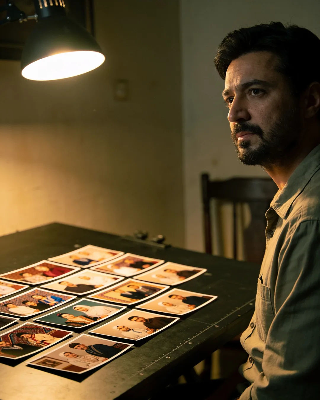 Storyboard cards of an Uzbek family drama laid out on a production table