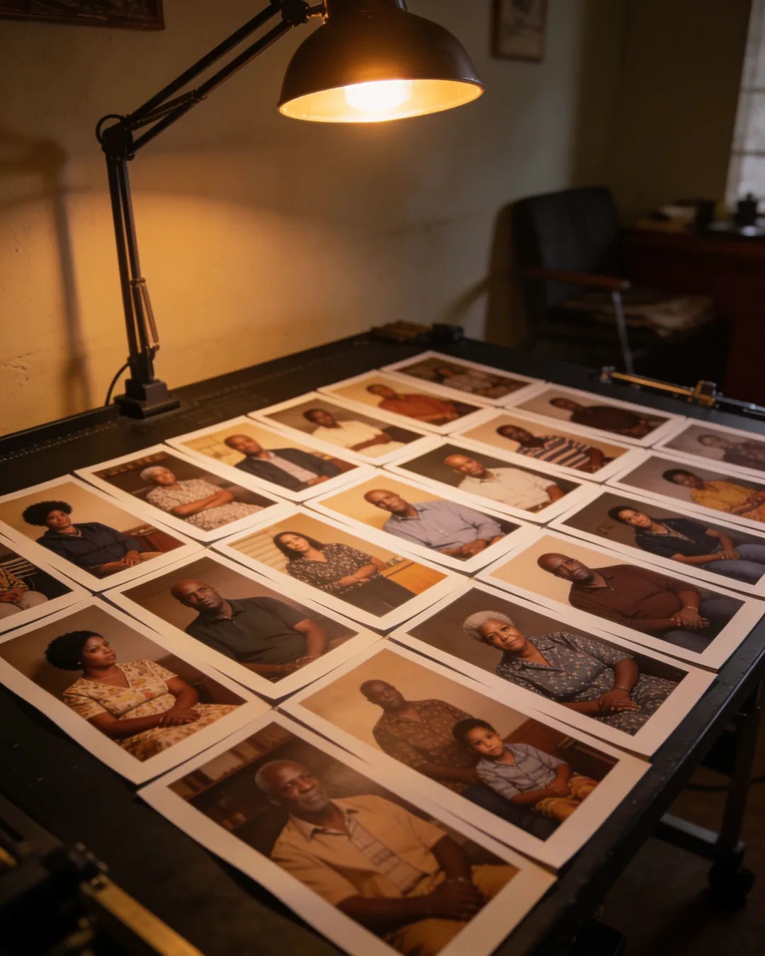 Storyboard cards of a South African family drama laid out on a production table