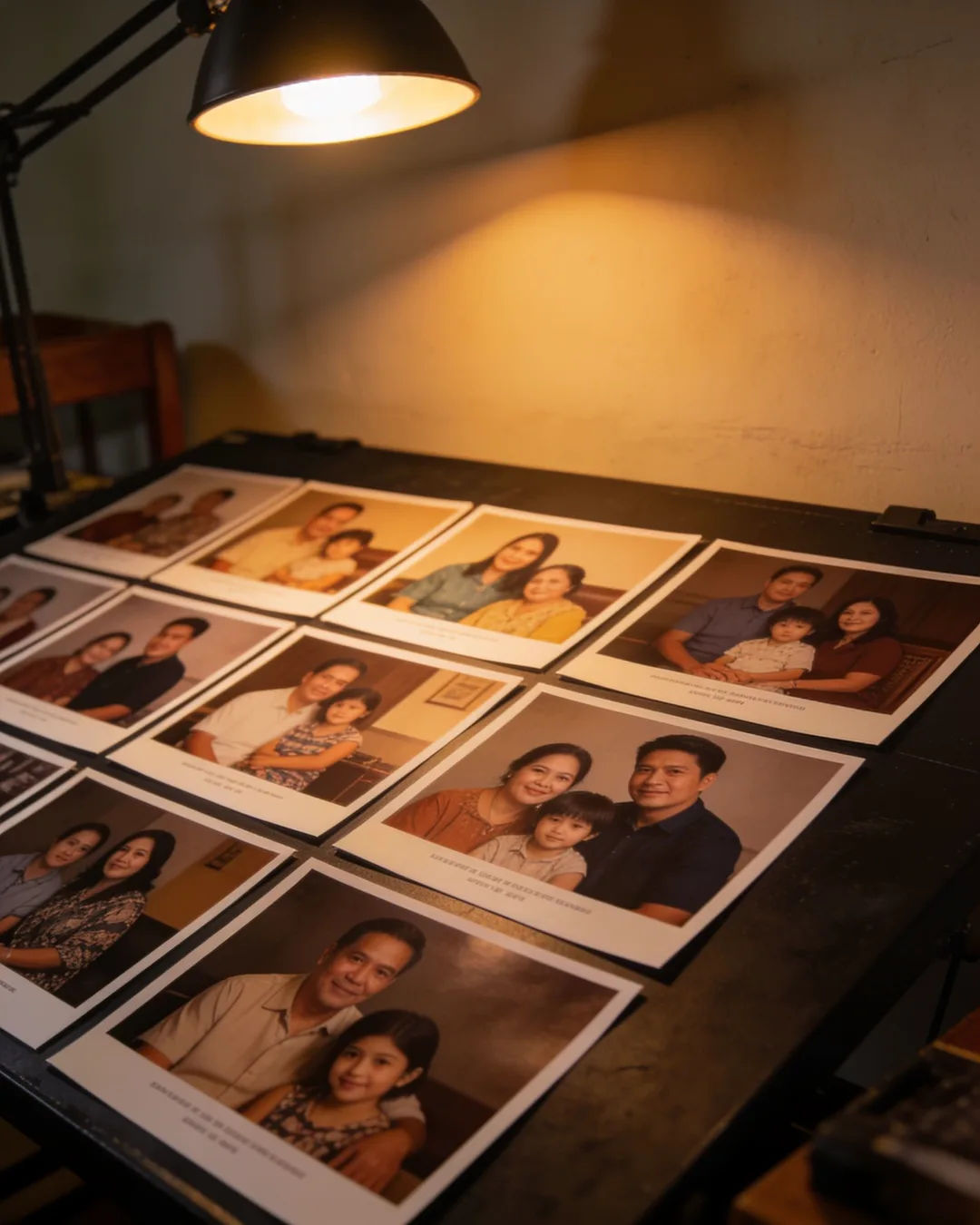 Storyboard cards of a Filipino family drama laid out on a production table